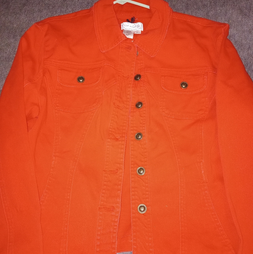 Women's Red Denim Jacket